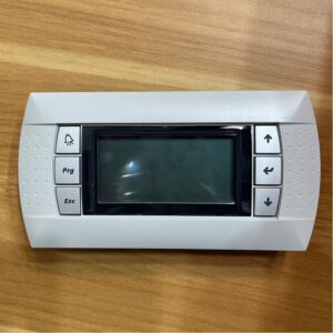 Device front view with display and operation buttons