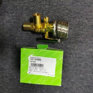 Overall shot of thermostatic expansion valve with original packaging box