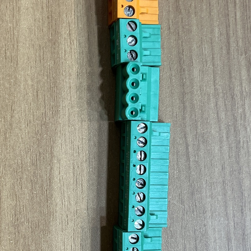 Close-up of the device's terminal block accessories