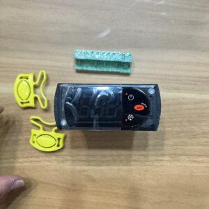 Front display & button side with protective film and mounting fasteners