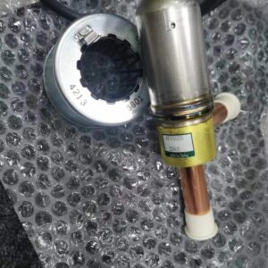 Complete set of valve body and matching solenoid coil, valve marked model AKV-55DS