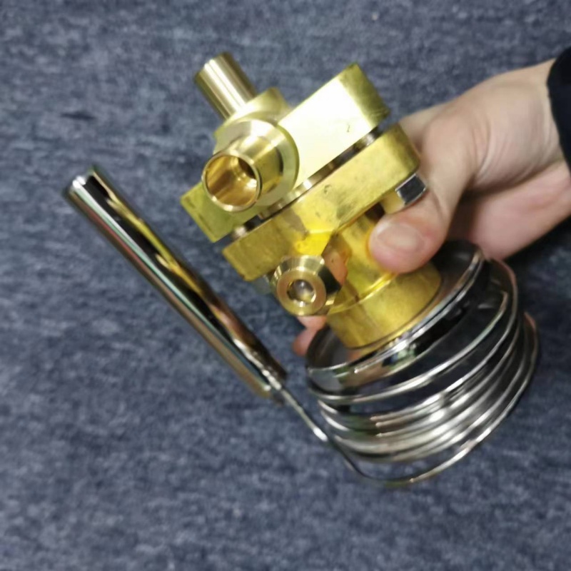 Real shot of valve inlet and outlet pipe connections