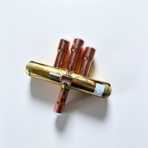 Air conditioner 4‑way reversing valve, brass body with four copper soldering ports