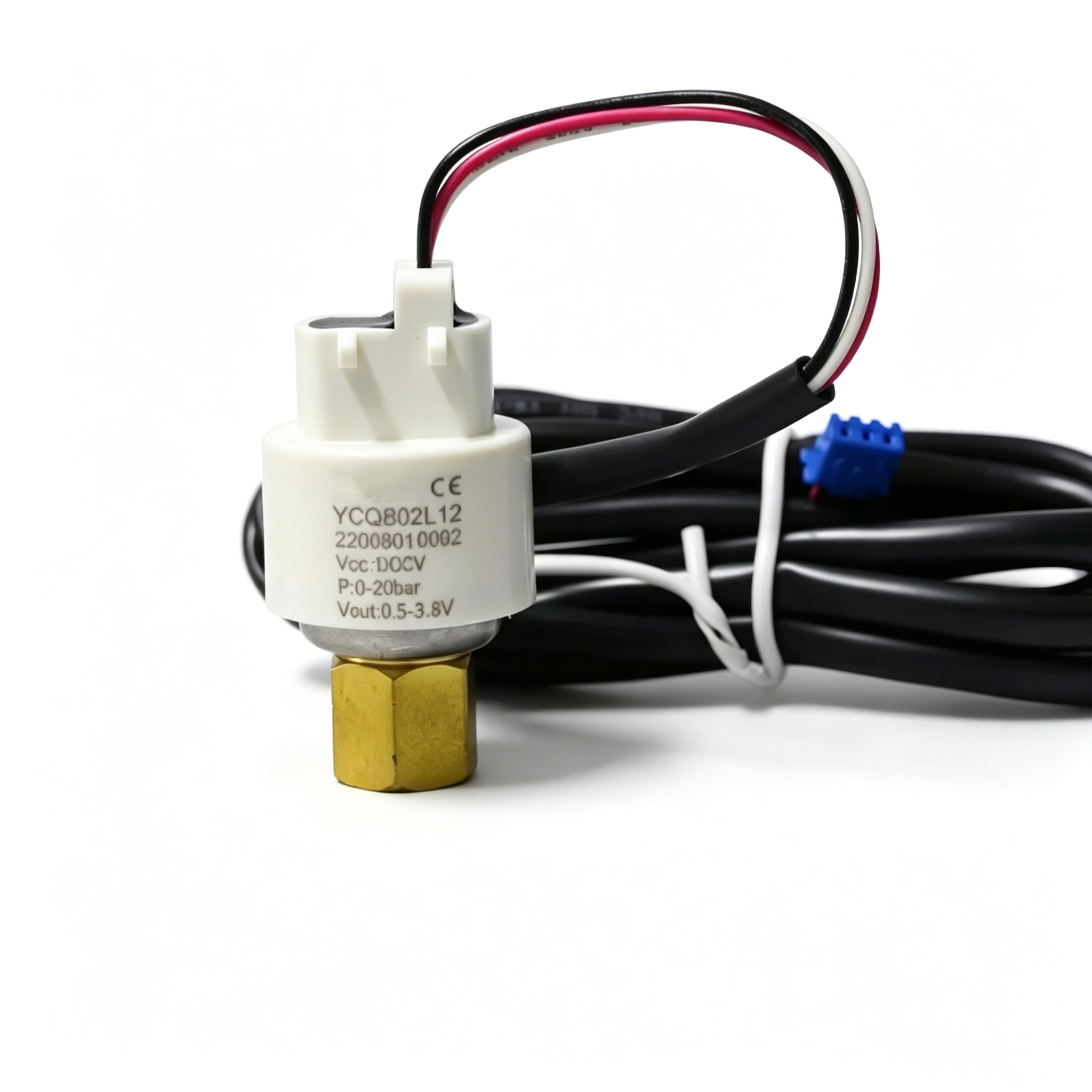 Voltage output pressure sensor with brass female thread connection and connecting cable